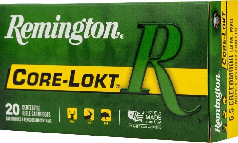 Remington Arms Core-Lokt 6.5 Creedmoor, 140 Grain Pointed Soft Point Core Lokt Rifle Ammo, 20-Rd