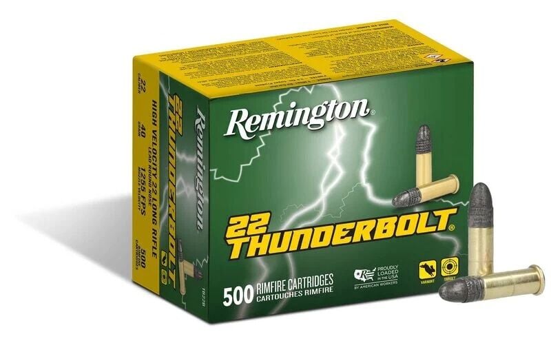 Remington Thunderbolt .22 LR, 40 Grain Lead Round Nose Rifle Ammo, 500-Rd