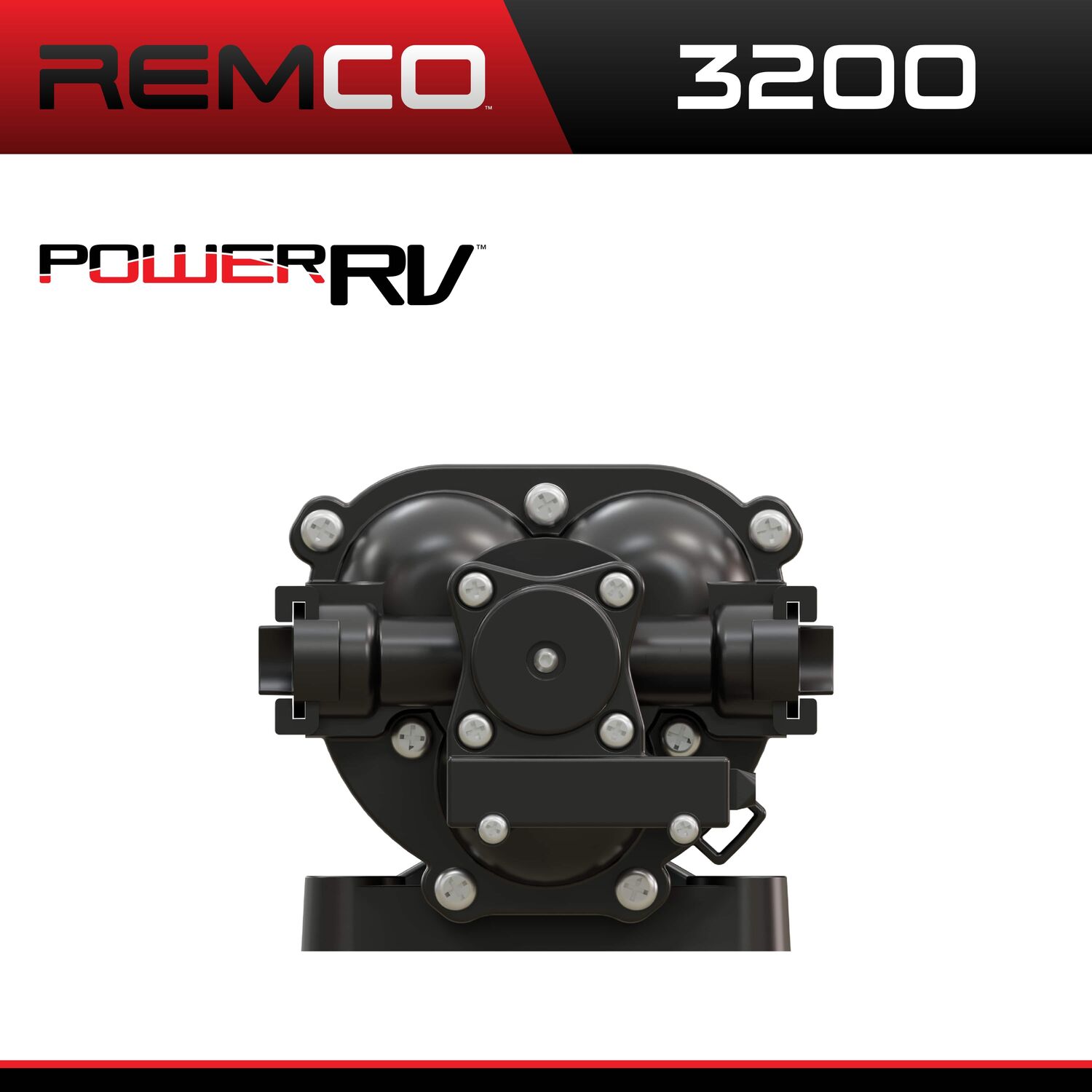 Remco Power RV 3200 Fresh Water Pump, 12-V, 3.2-GPM, 45-PSI, 3/4-In QA Port