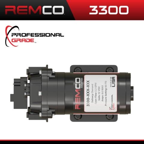 Remco Professional Grade 3300 Sprayer Pump, 12-V, 2.2-GPM, 60-PSI, 3/4-In QA Port