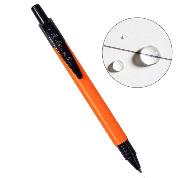 Rite In The Rain Orange Weatherproof Durable Black Ink Clicker Pen