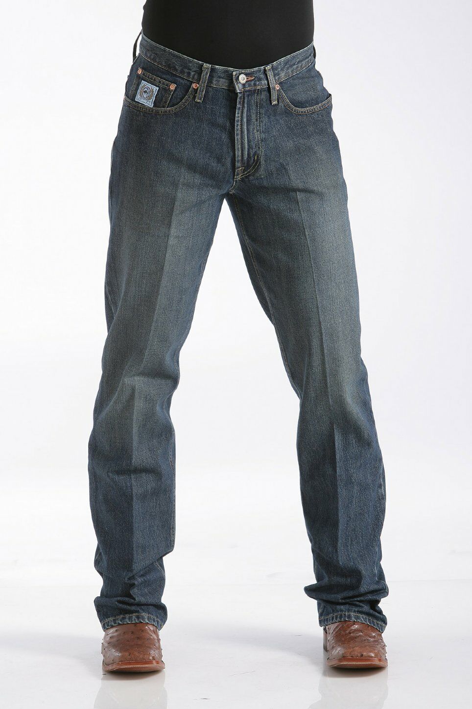 Mens Relaxed Fit White Label Jean - Dark Stonewash