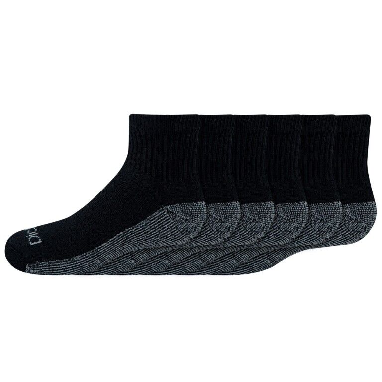 Dickies Kids' Moisture Control Quarter Socks, 6-Pk