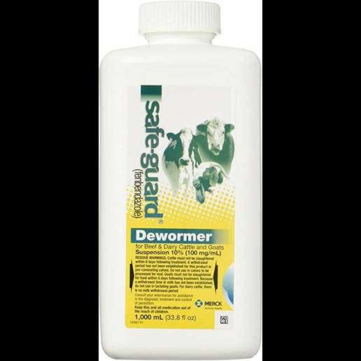 Merck Safe-Guard Dewormer Suspension For Beef, Dairy Cattle And Goats