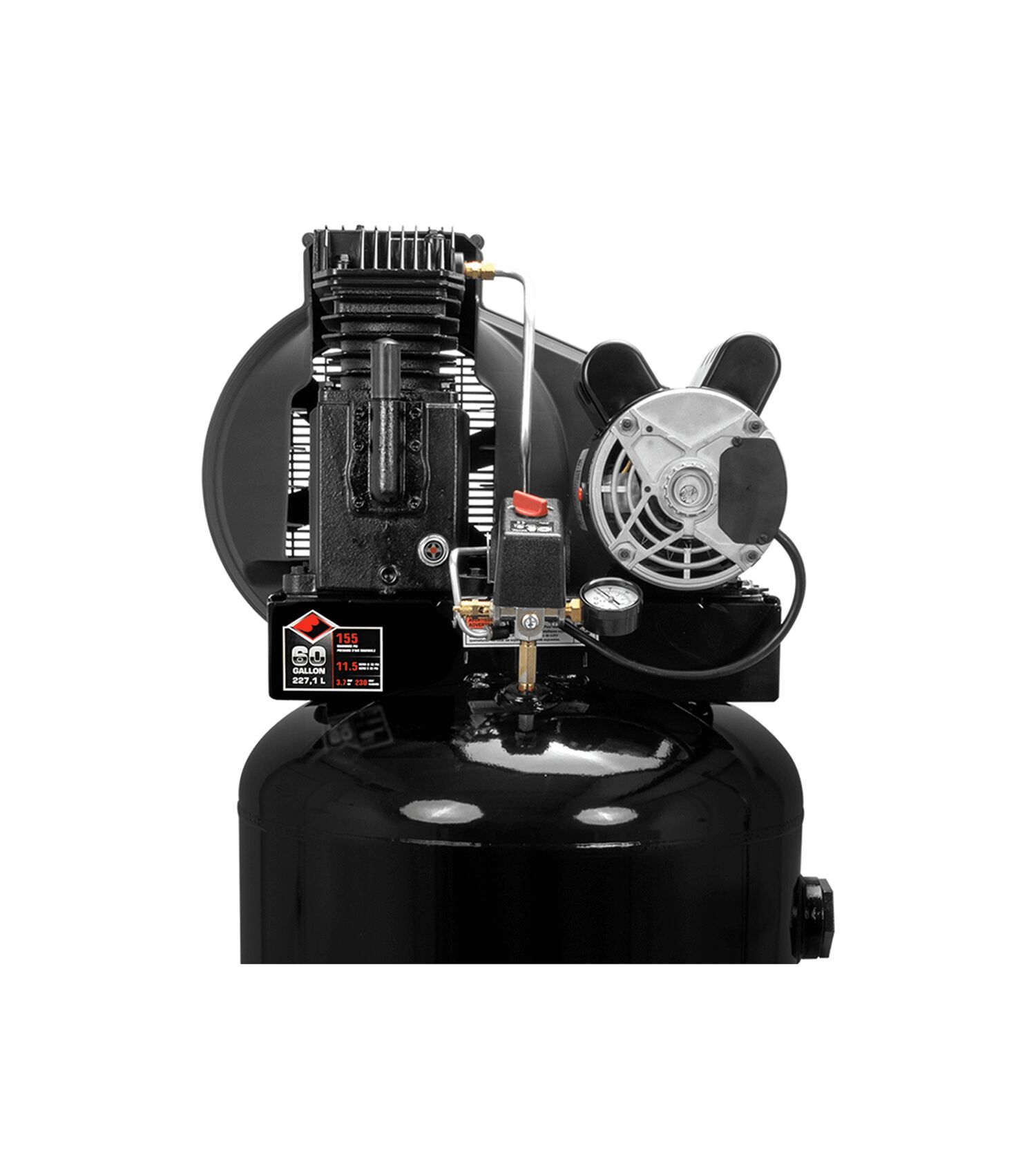 Black Diamond Single-Stage Vertical Air Compressor, 60-Gal, 3.7-HP