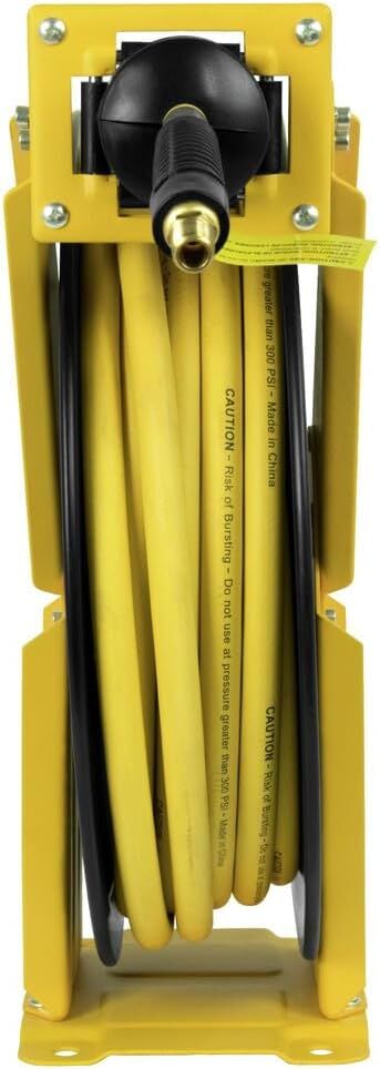 DEWALT Double Arm Hose Reel With Premium Rubber Hose, 3/8-In x 50-Ft