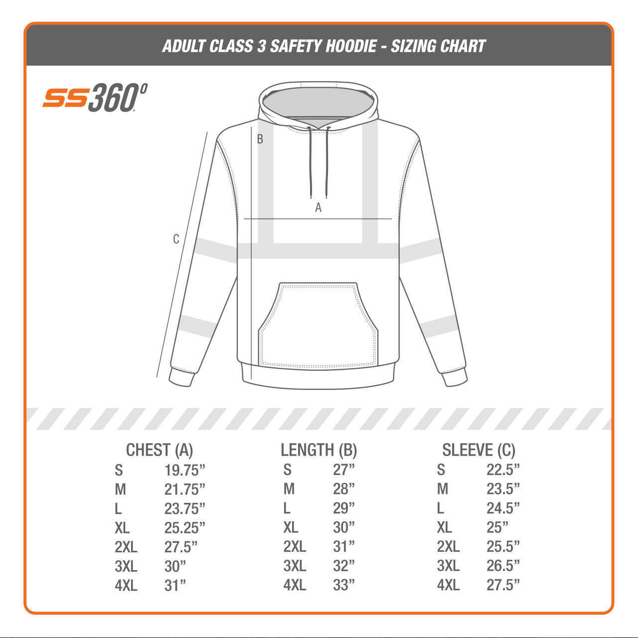 SafetyShirtz Men's SS360° Basic Class 3 Type R Reflective Safety Hoodie