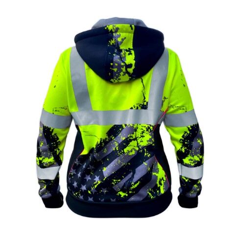 SafetyShirtz Women's SS360° American Grit Class 3 Type-R Reflective Safety Hoodie