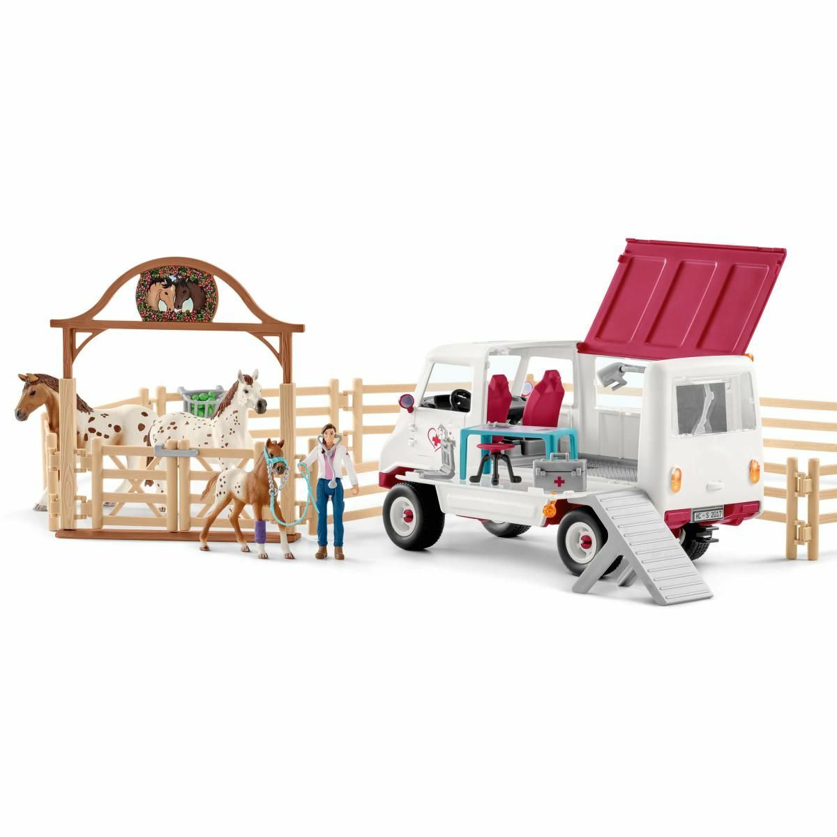 Schleich Horse Club, 39-Piece Playset, Horse Fitness Check For The Big Tournament