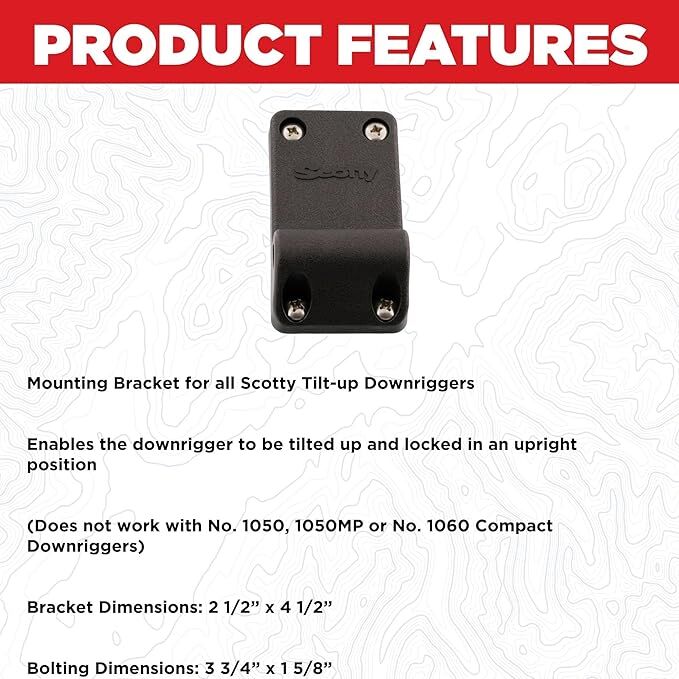 Scotty Black Small Mounting Bracket for Downriggers
