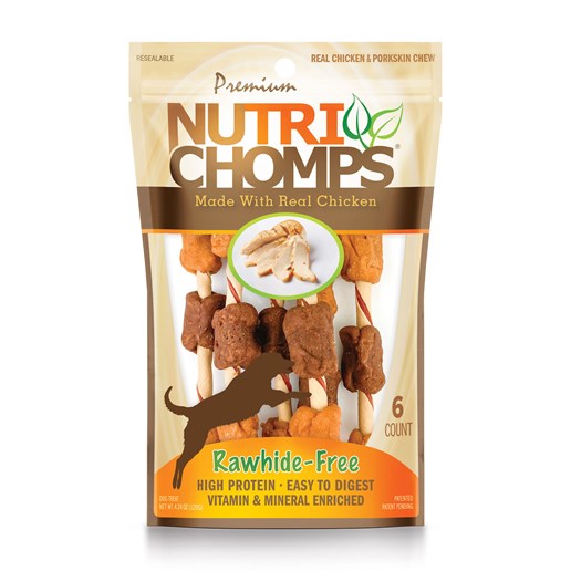 NutriChomps Dog Chews, 6-In Kabobs, Chicken and Duck Flavor, 6-Ct 
