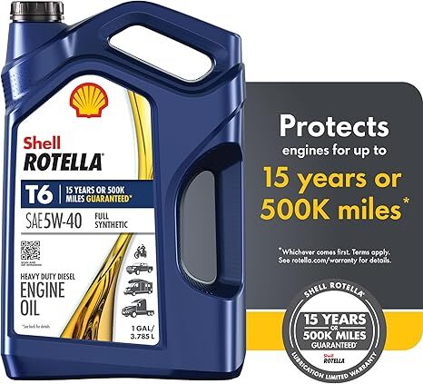 Shell Rotella T6 Full Synthetic 5W-40 Diesel Engine Oil, 1-Gal