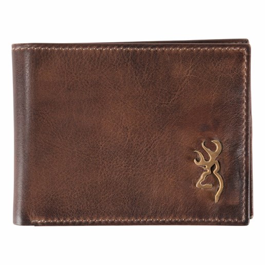 Men's Brass Buck Bi-Fold Wallet