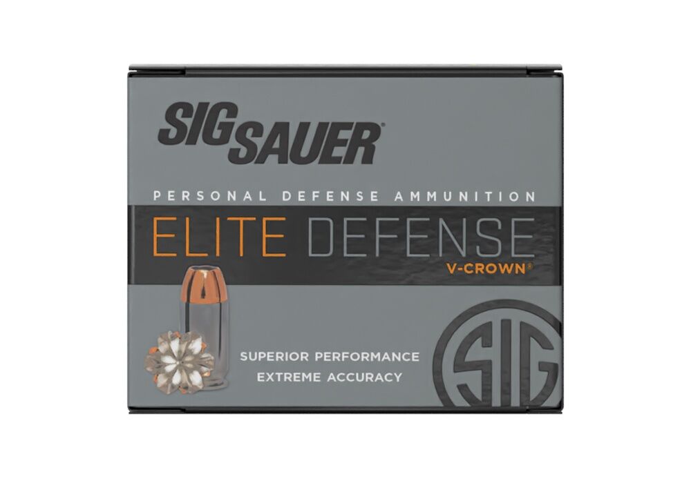 Sig Sauer Elite Defense V-Crown .45 Auto, 185 Grain Jacketed Hollow Point Pistol Ammo, 20-Rd