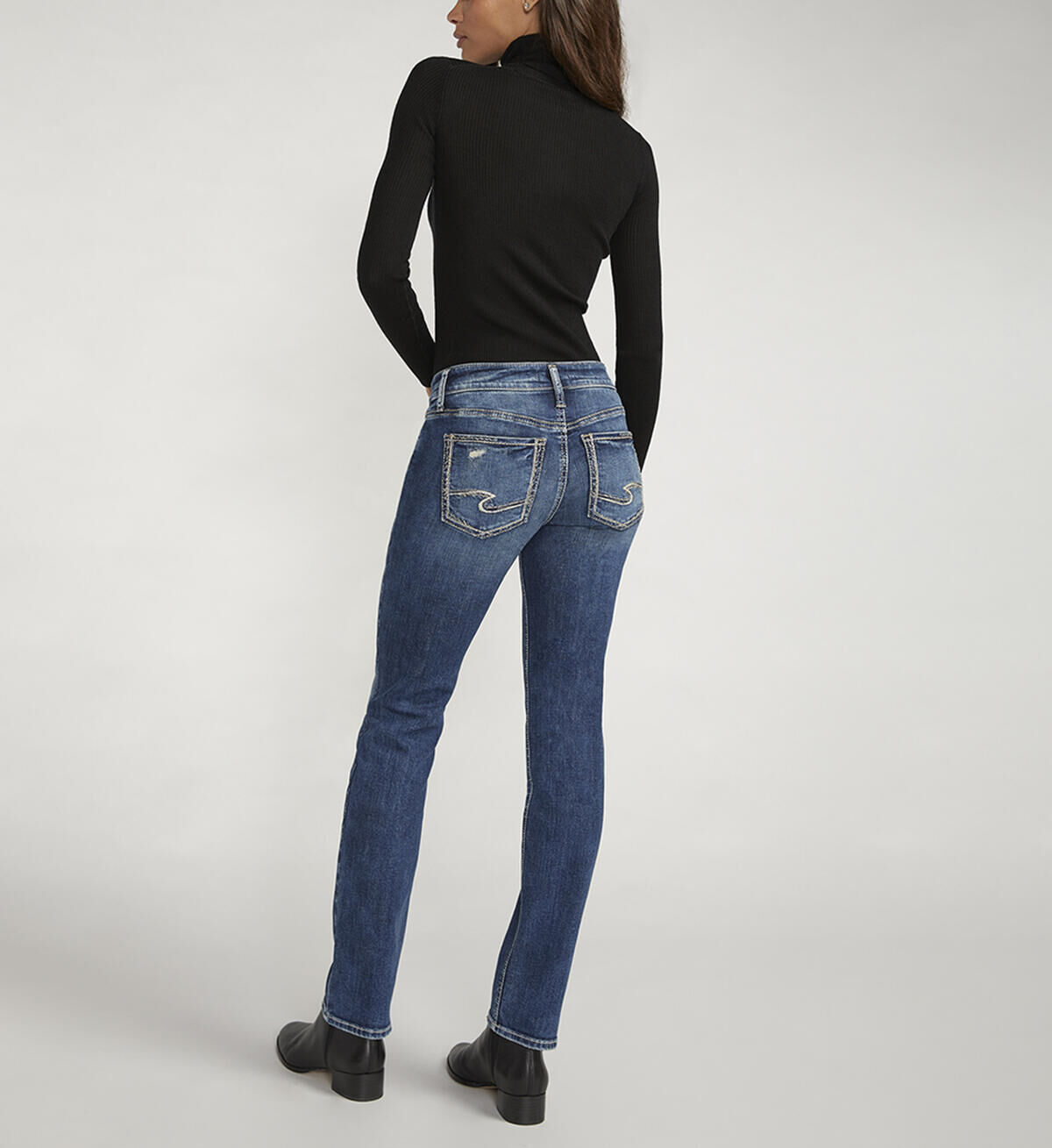 Silver Jeans Co. Women's Britt Low Rise Straight Leg Jeans in Indigo