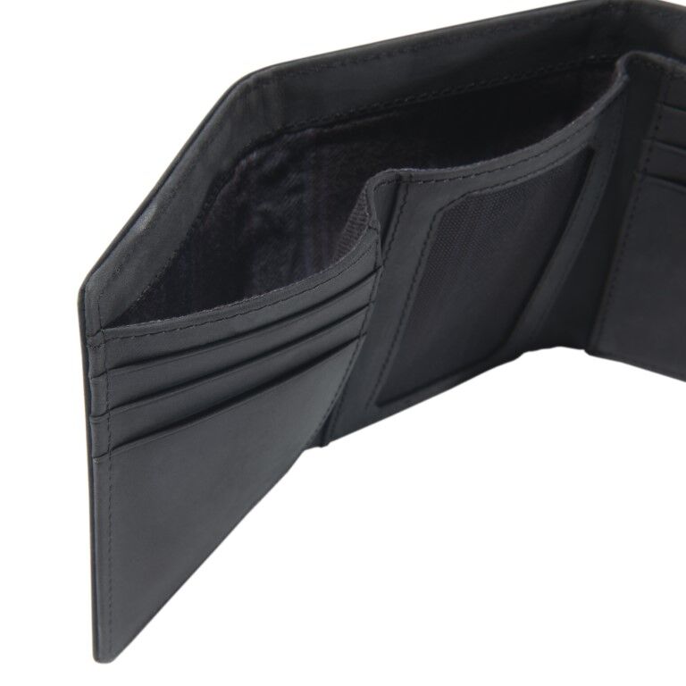 Carhartt Men's Saddle Leather Trifold Wallet in Black
