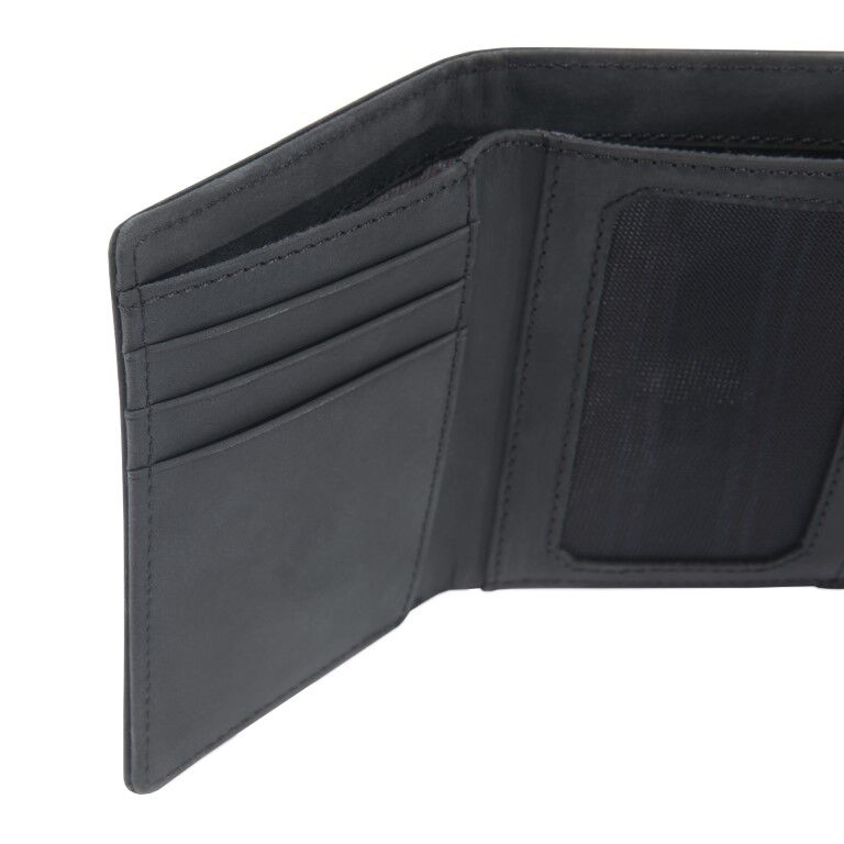 Carhartt Men's Saddle Leather Trifold Wallet in Black