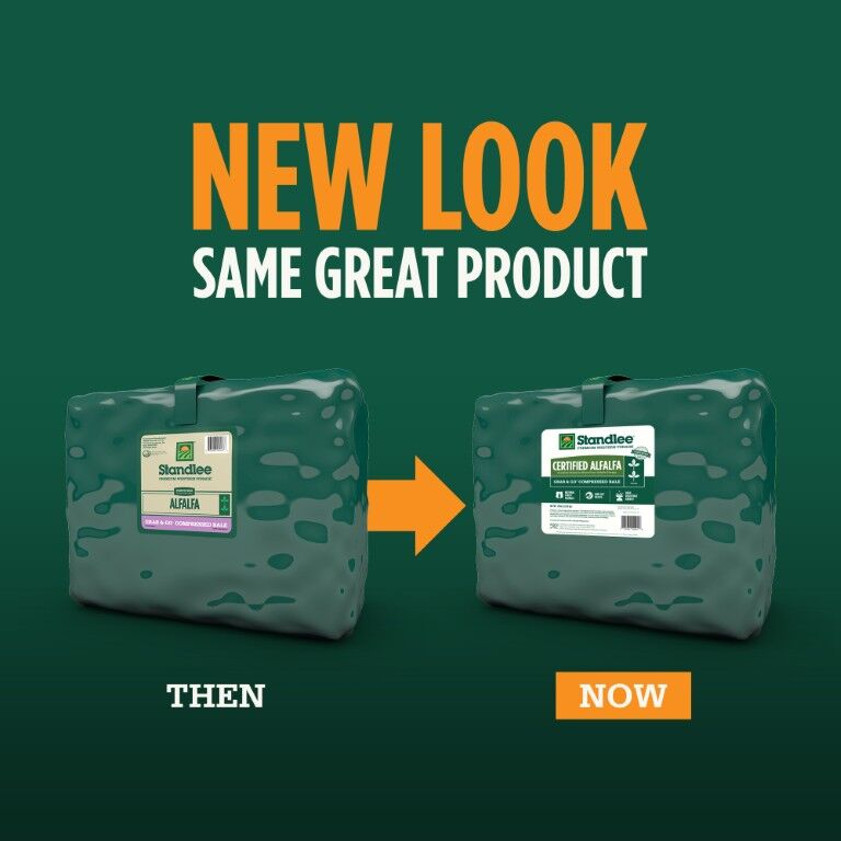 Standlee Premium Western Forage Certified Alfalfa Grab & Go Compressed Hay Bale, 50-Lb