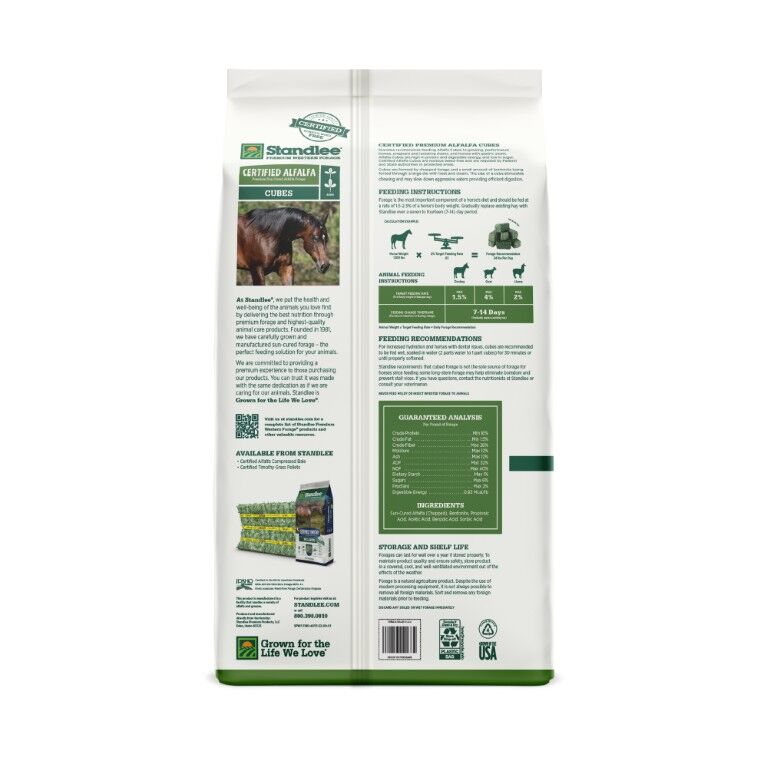 Standlee Premium Western Forage Certified Alfalfa Hay Cubes, 40-Lb