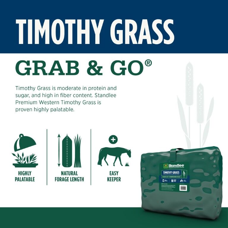 Standlee Premium Timothy Grass Grab & Go Compressed Hay Bale