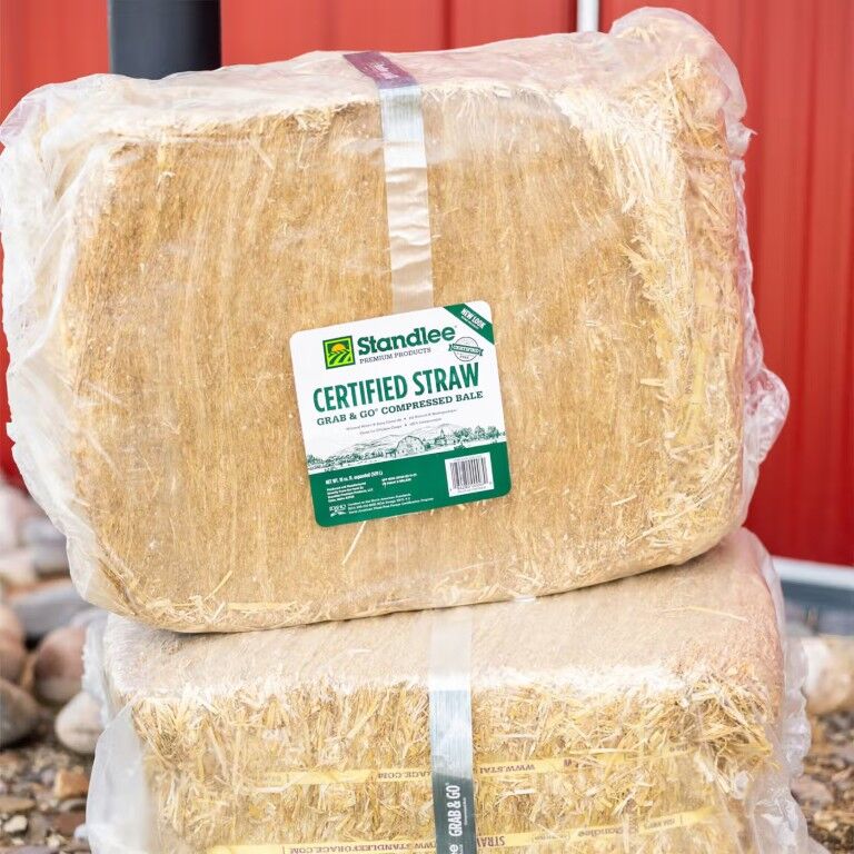 Standlee Premium Products Certified Straw Grab & Go Compressed Bale Animal Bedding, 3.6-Cu Ft