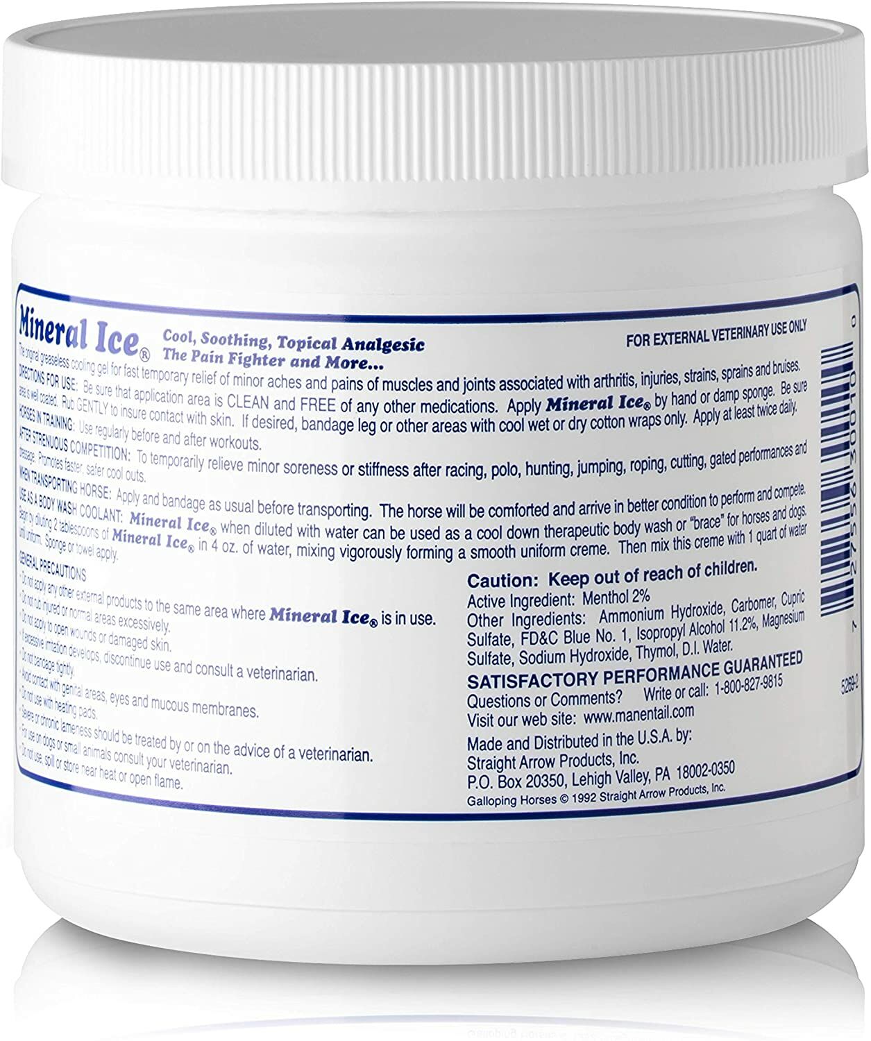 Mineral Ice Therapeutic Pain Reliever For Horses 16 Ounce