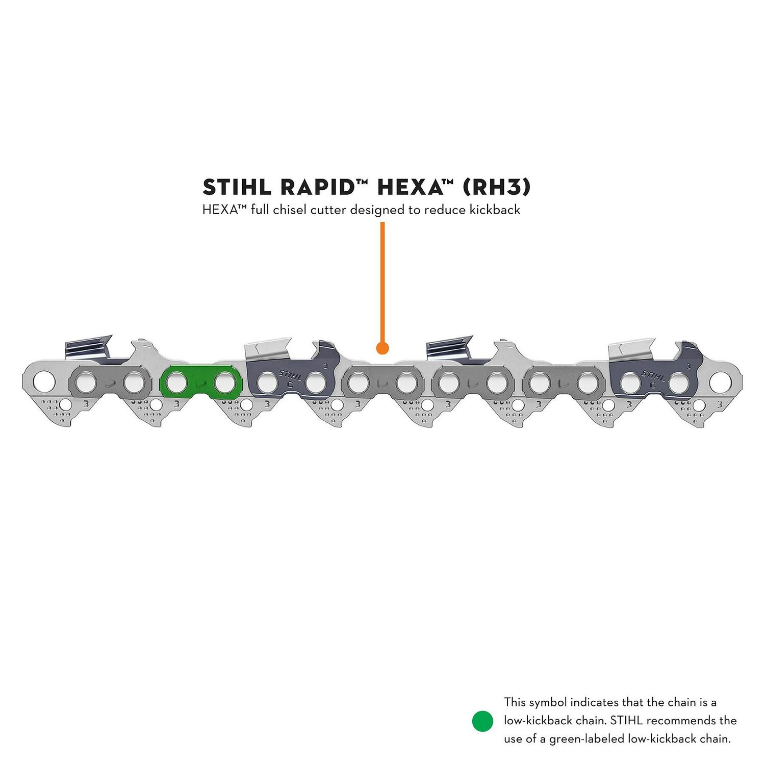 STIHL Rapid Hexa Saw Chain 33 RH3, 3/8 in. Pitch, .050 Gauge, 72-DL