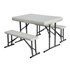Folding Table with Bench Seats White 44 x 26 x 28"
