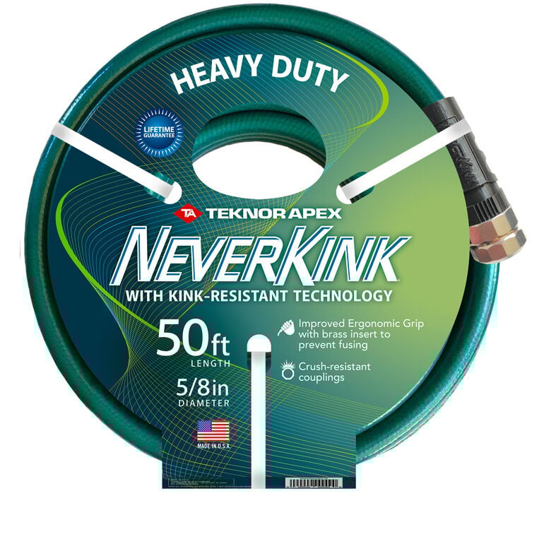 Teknor Apex Never Kink Heavy Duty Garden Hose, 340 PSI, 5/8-In x 75-Ft