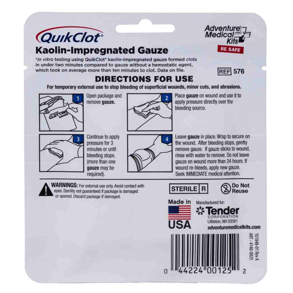 Adventure Medical Kits QuikClot Gauze, 3-In x 2-Ft