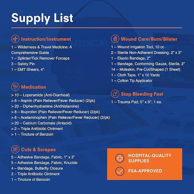 Adventure Medical Kits Backpacker Medical Kit, 96-Pc