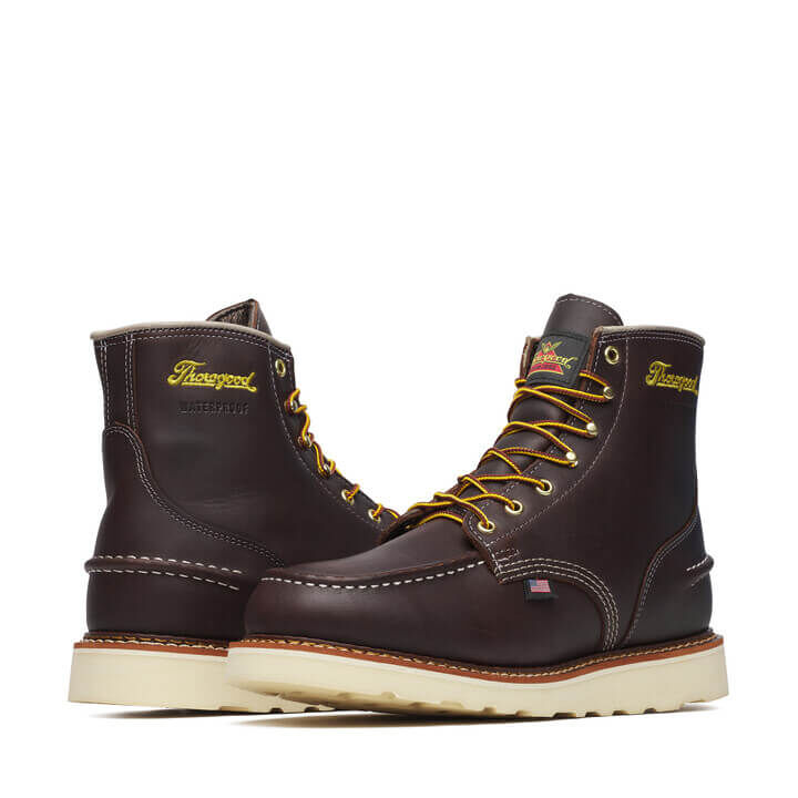 Thorogood Men's 1957 Series Waterproof 6-In Moc Toe MAXWear Wedge Boots