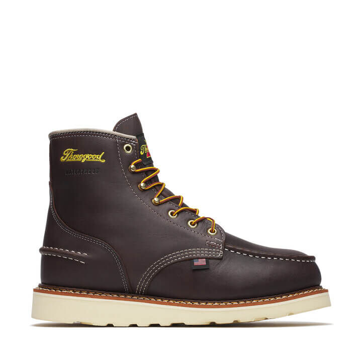 Thorogood Men's 1957 Series Waterproof 6-In Moc Toe MAXWear Wedge Boots