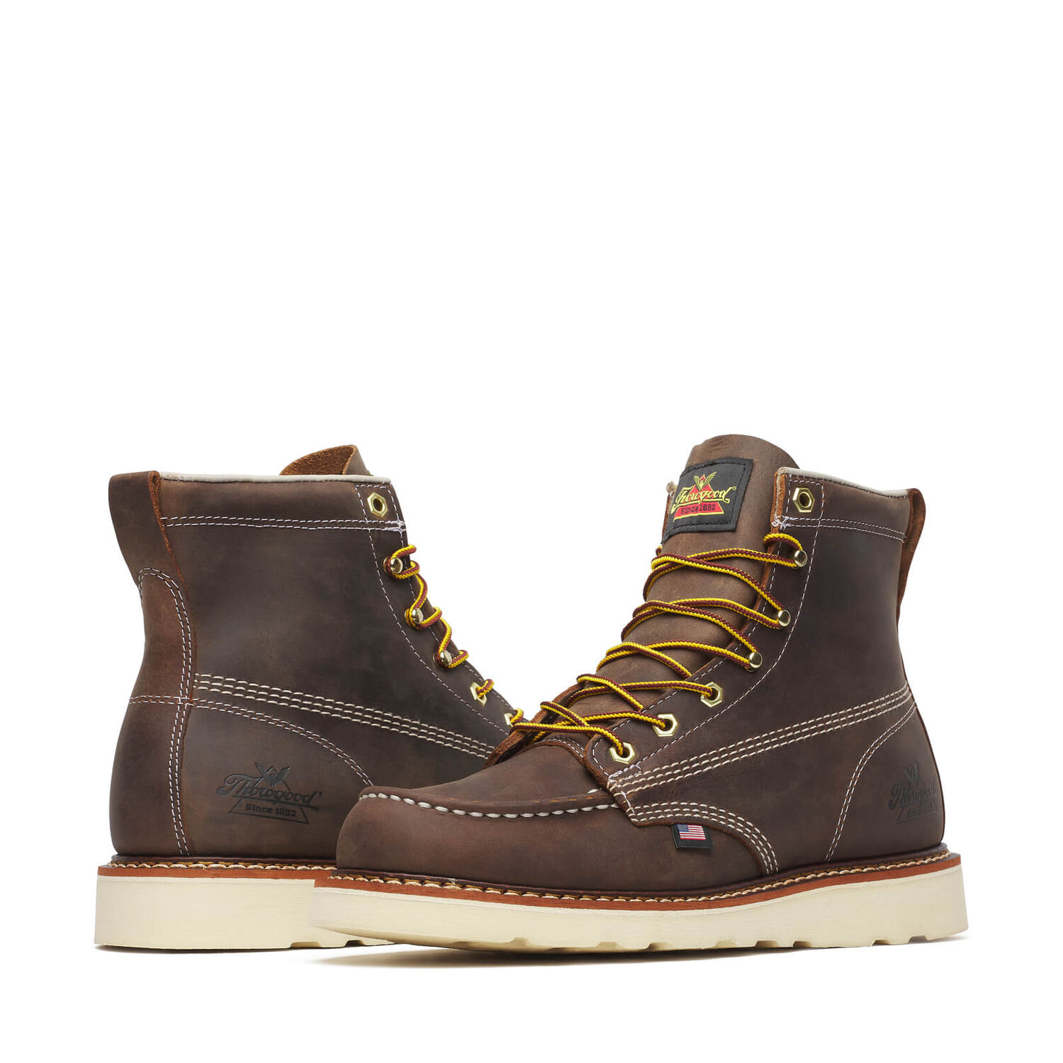 Thorogood Men's American Heritage 6-In Trail Moc Toe MAXWear Wedge Boots in Crazy Horse