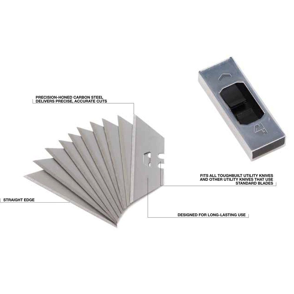 ToughBuilt Utility Knife Blades, 30-Pk