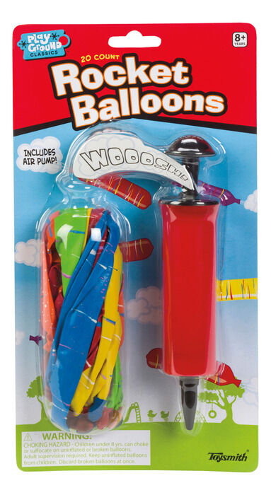 20 Rocket Balloons With Pump