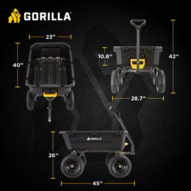 Gorilla Carts 7-Cu Ft Heavy Duty Poly Dump Cart