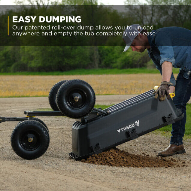 Gorilla Carts 7-Cu Ft Heavy Duty Poly Dump Cart