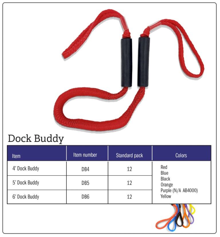 Greenfield Dock Buddy Black Stretch Dockline, 4-Ft