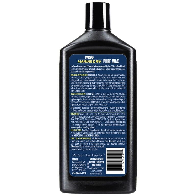 Meguiar's M56 Marine/RV Carnauba Blend Pure Wax, 16-Oz