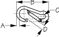 Sea-Dog Line Electro-Galvanized Formed Mild Steel Snap Hook, 3 3/16-In
