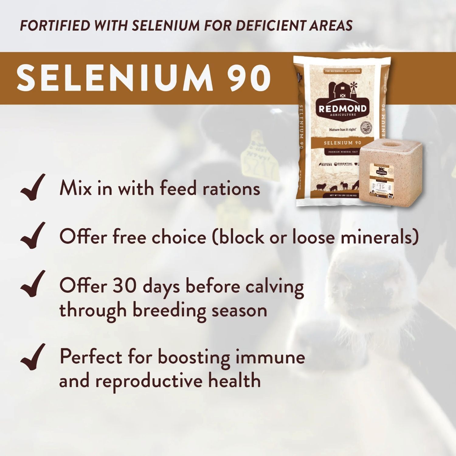 Redmond Minerals Selenium 90 Mineral Salt, 50-Lb