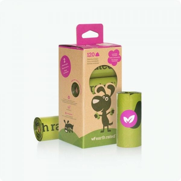 120-Count Earth Rated® Lavender-Scented Dog Waste Bags, 8 Refill Rolls