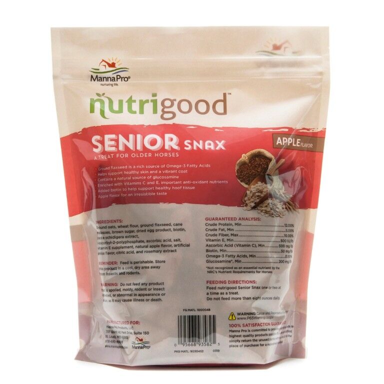 Manna Pro Nutrigood Senior Horse Snax, 2-Lb