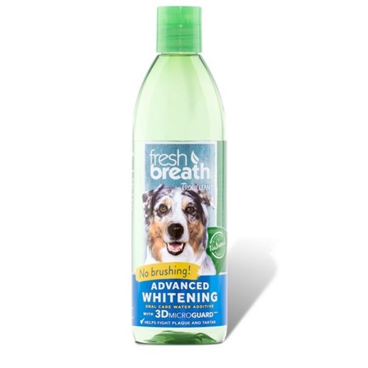 TropiClean Fresh Breath Advanced Whitening Dental Health Solution for Dogs, 16-Oz
