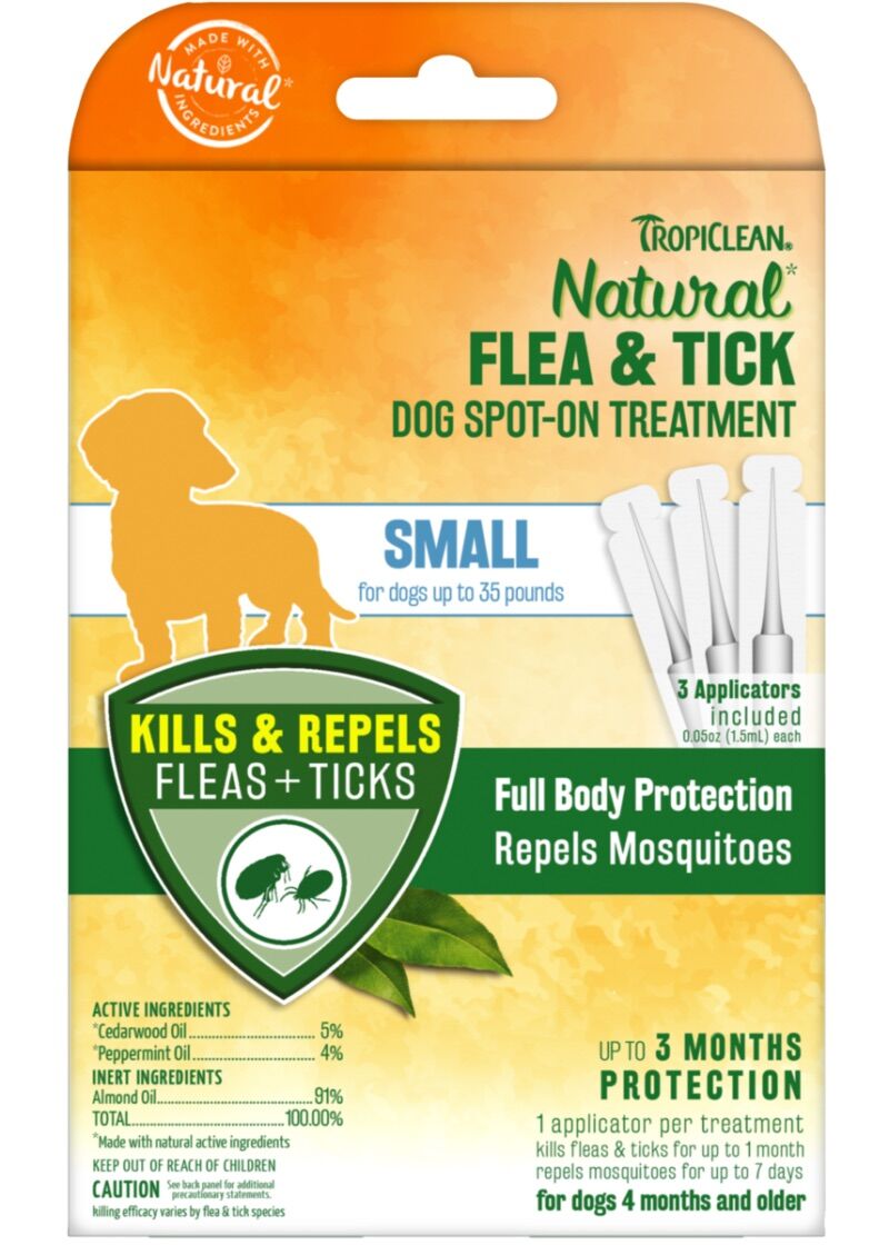 TropiClean Natural* Flea & Tick Spot-On Treatment For Small Dogs Up To 35-Lbs