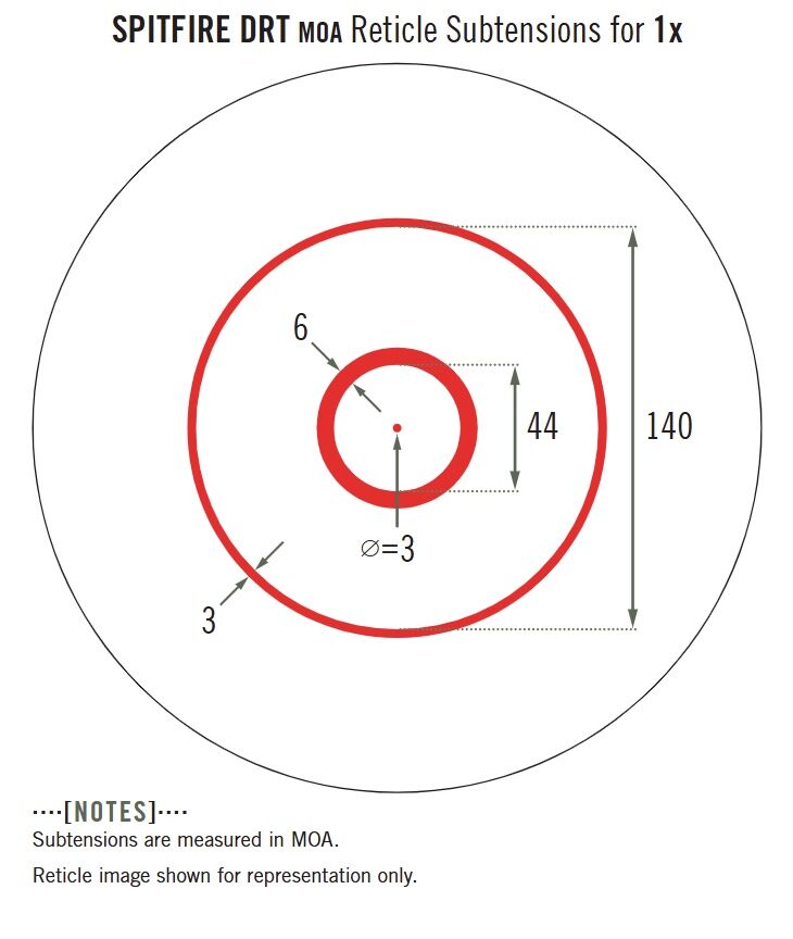 Vortex Spitfire AR Prism 1x25mm Red/Green Circle Dot Rifle Scope