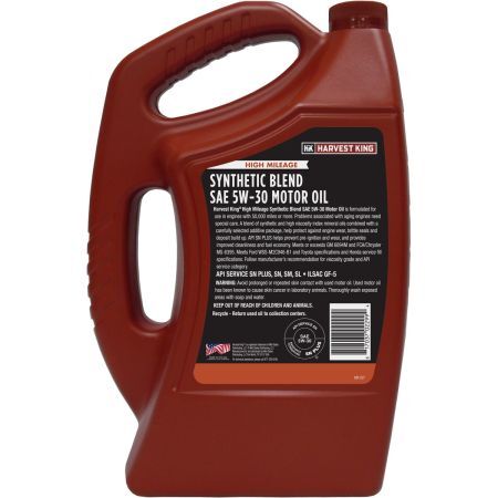 Harvest King High Mileage Synthetic Blend SAE Motor Oil 5W-30, 5-Qt