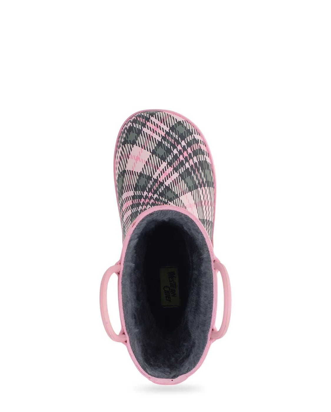 Western Chief Kids' Precious Plaid Rain Boot