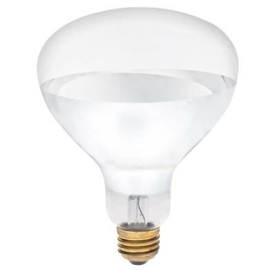 125 Watt R40 Incandescent Soft Glass Infrared Heat Light Bulb Clear E26 (Medium) Base, 120 Volt, Box